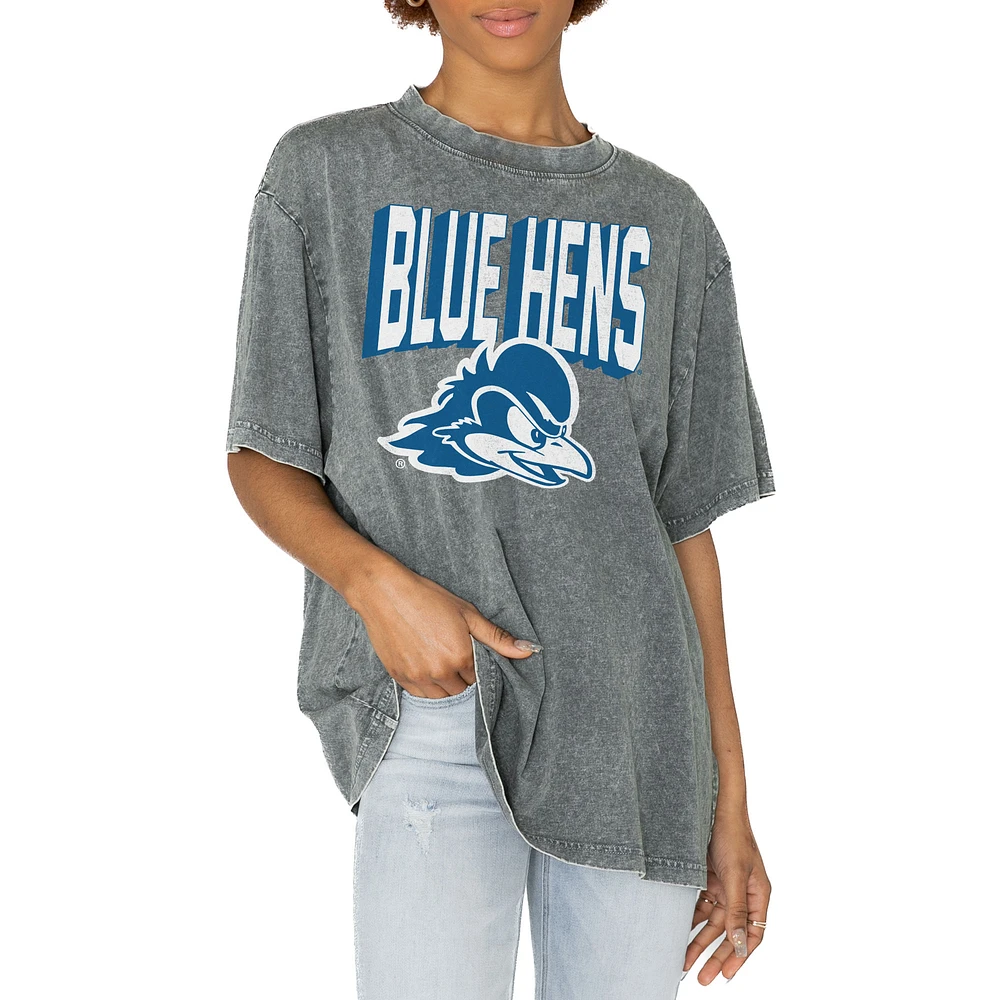 Women's Gameday Couture Gray Delaware Fightin' Blue Hens Solid Defense Oversized T-Shirt