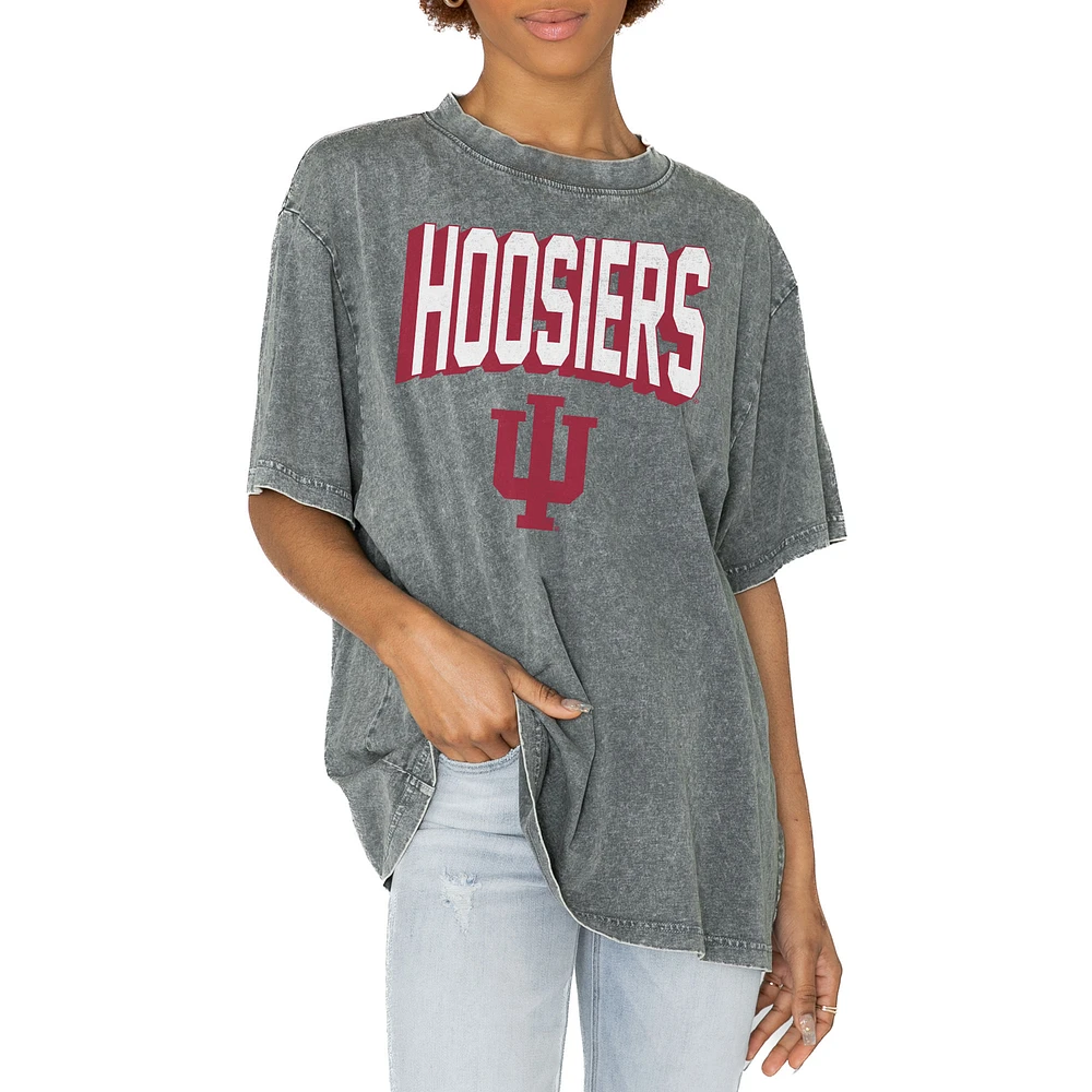 Women's Gameday Couture Gray Indiana Hoosiers Solid Defense Oversized T-Shirt