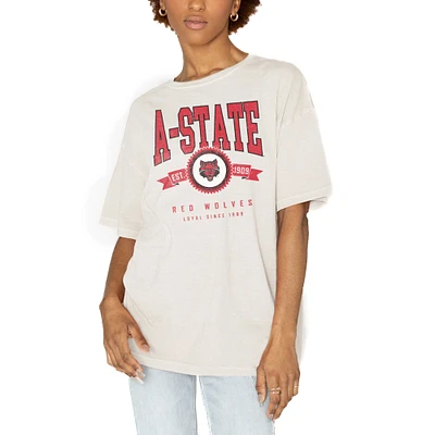 Women's Gameday Couture White Arkansas State Red Wolves Get Goin' Oversized T-Shirt