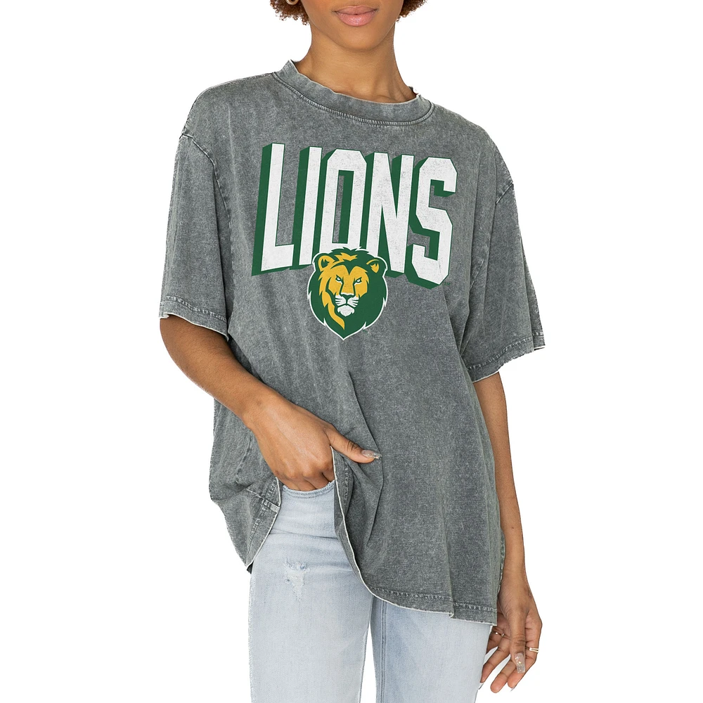 Women's Gameday Couture Gray Southeastern Louisiana Lions Solid Defense Oversized T-Shirt