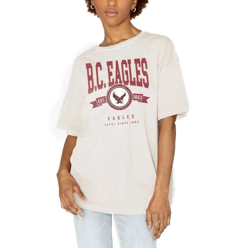 Women's Gameday Couture White Boston College Eagles Get Goin' Oversized T-Shirt