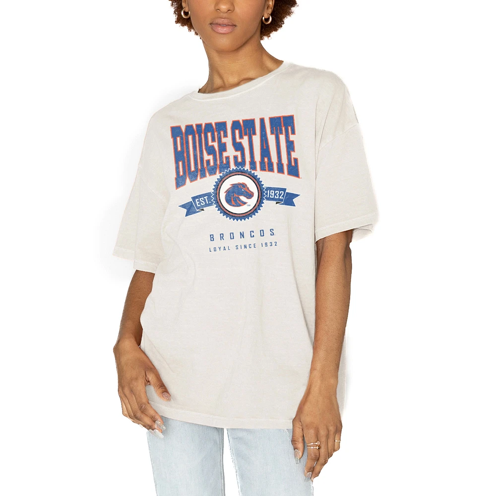 Women's Gameday Couture White Boise State Broncos Get Goin' Oversized T-Shirt