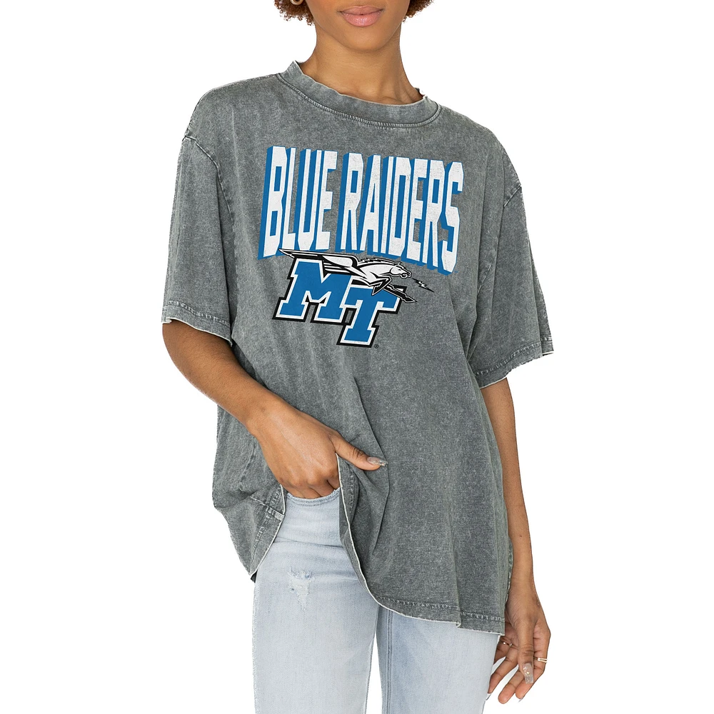 Women's Gameday Couture Gray MTSU Blue Raiders Solid Defense Oversized T-Shirt