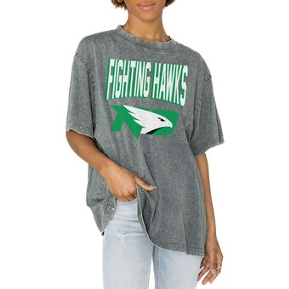 Women's Gameday Couture Gray North Dakota Solid Defense Oversized T-Shirt