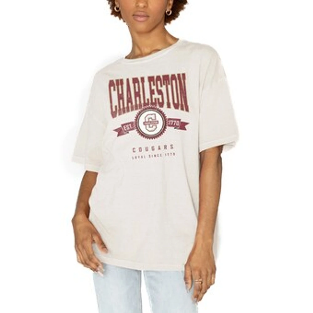 Women's Gameday Couture White Charleston Cougars Get Goin' Oversized T-Shirt