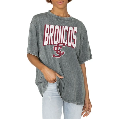 Women's Gameday Couture Gray Santa Clara Broncos Solid Defense Oversized T-Shirt