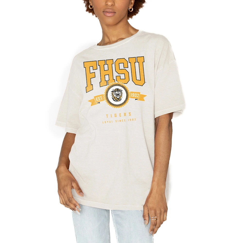 Women's Gameday Couture White Fort Hays State Tigers Get Goin' Oversized T-Shirt