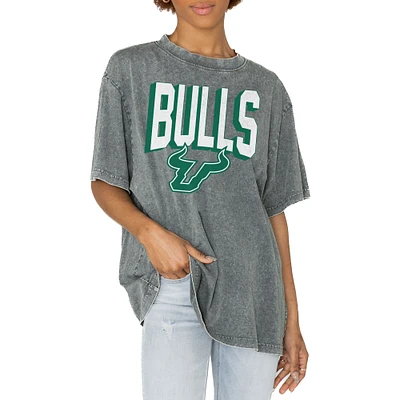 Women's Gameday Couture Gray South Florida Bulls Solid Defense Oversized T-Shirt