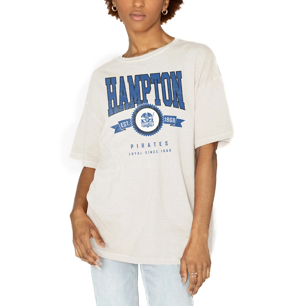 Women's Gameday Couture White Hampton Pirates Get Goin' Oversized T-Shirt