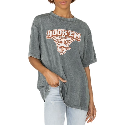 Women's Gameday Couture Gray Texas Longhorns Solid Defense Oversized T-Shirt