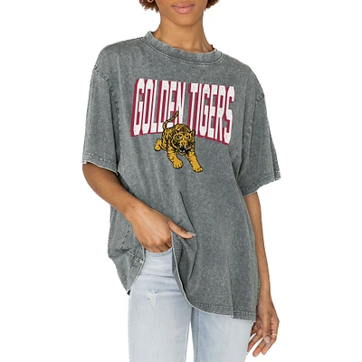 Women's Gameday Couture Gray Tuskegee Golden Tigers Solid Defense Oversized T-Shirt