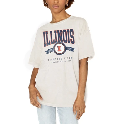Women's Gameday Couture White Illinois Fighting Illini Get Goin' Oversized T-Shirt