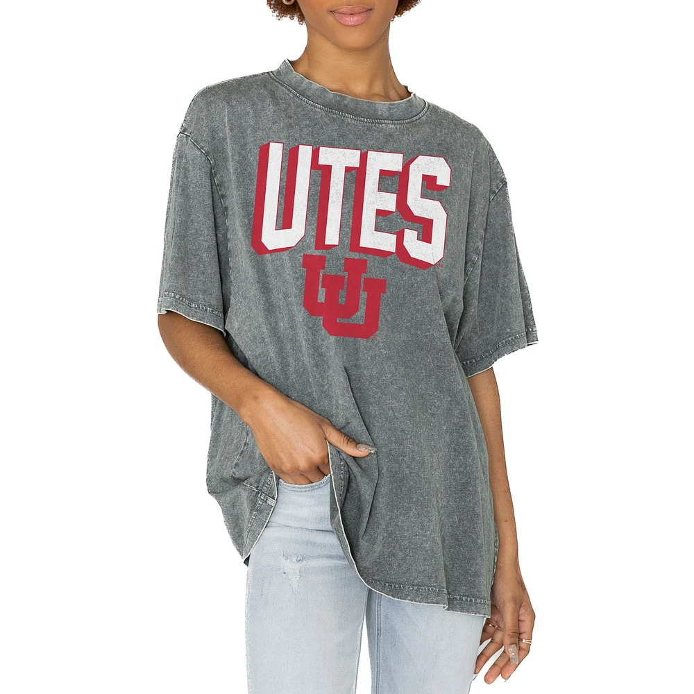 Women's Gameday Couture Gray Utah Utes Solid Defense Oversized T-Shirt