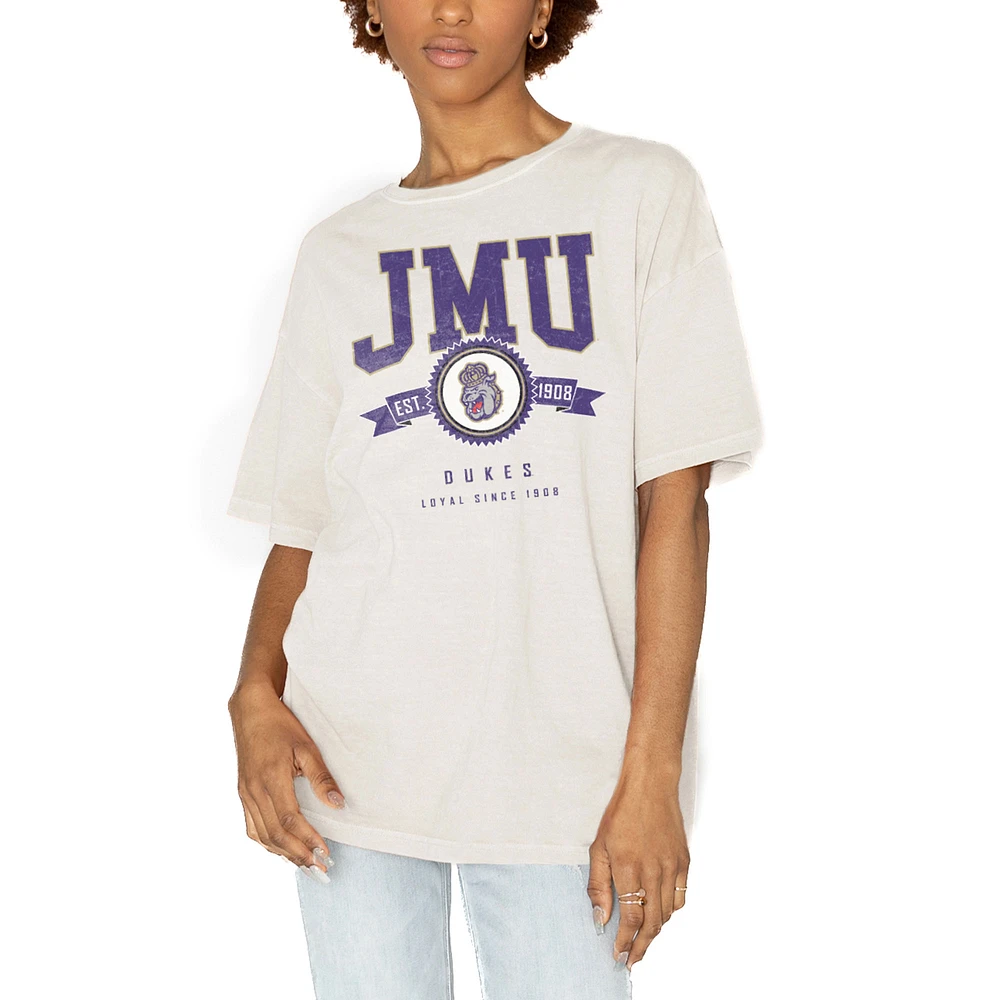 Women's Gameday Couture White James Madison Dukes Get Goin' Oversized T-Shirt