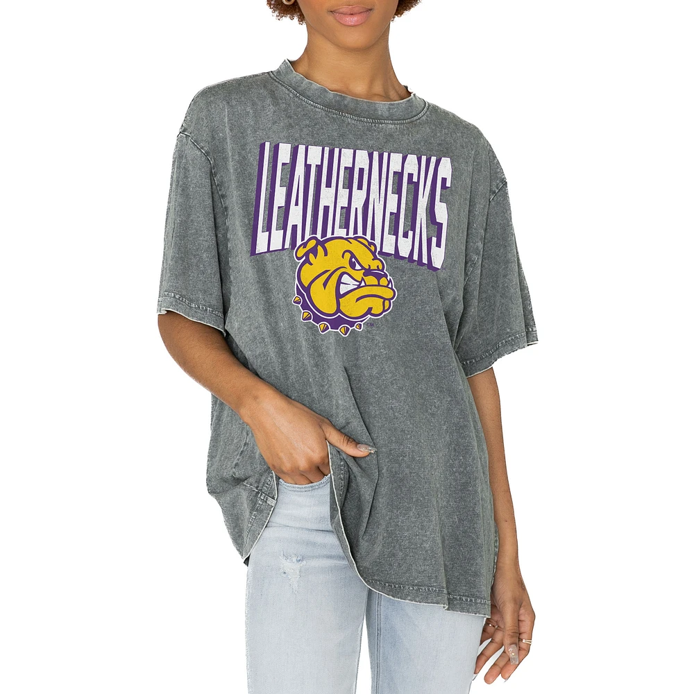 Women's Gameday Couture Gray Western Illinois Leathernecks Solid Defense Oversized T-Shirt