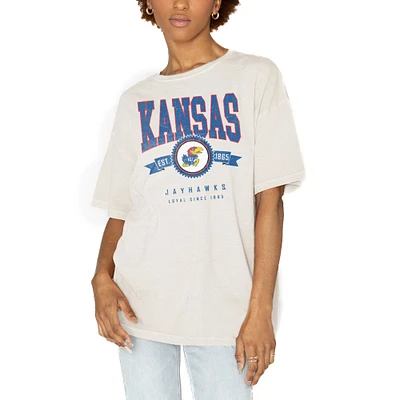 Women's Gameday Couture White Kansas Jayhawks Get Goin' Oversized T-Shirt