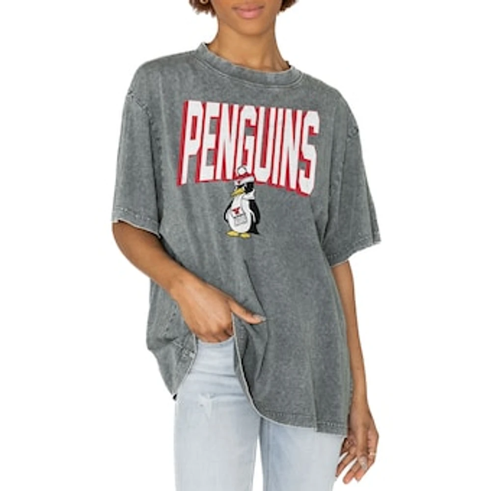 Women's Gameday Couture Gray Youngstown State Penguins Solid Defense Oversized T-Shirt