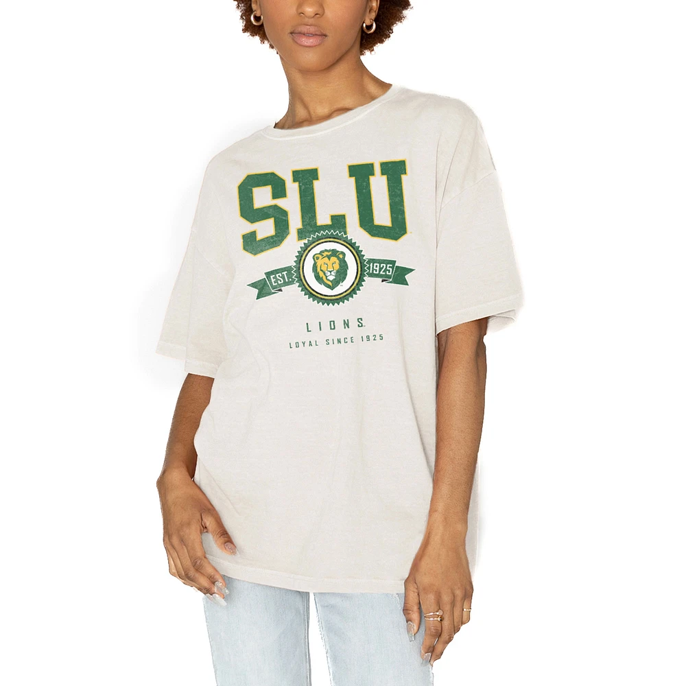 Women's Gameday Couture White Southeastern Louisiana Lions Get Goin' Oversized T-Shirt