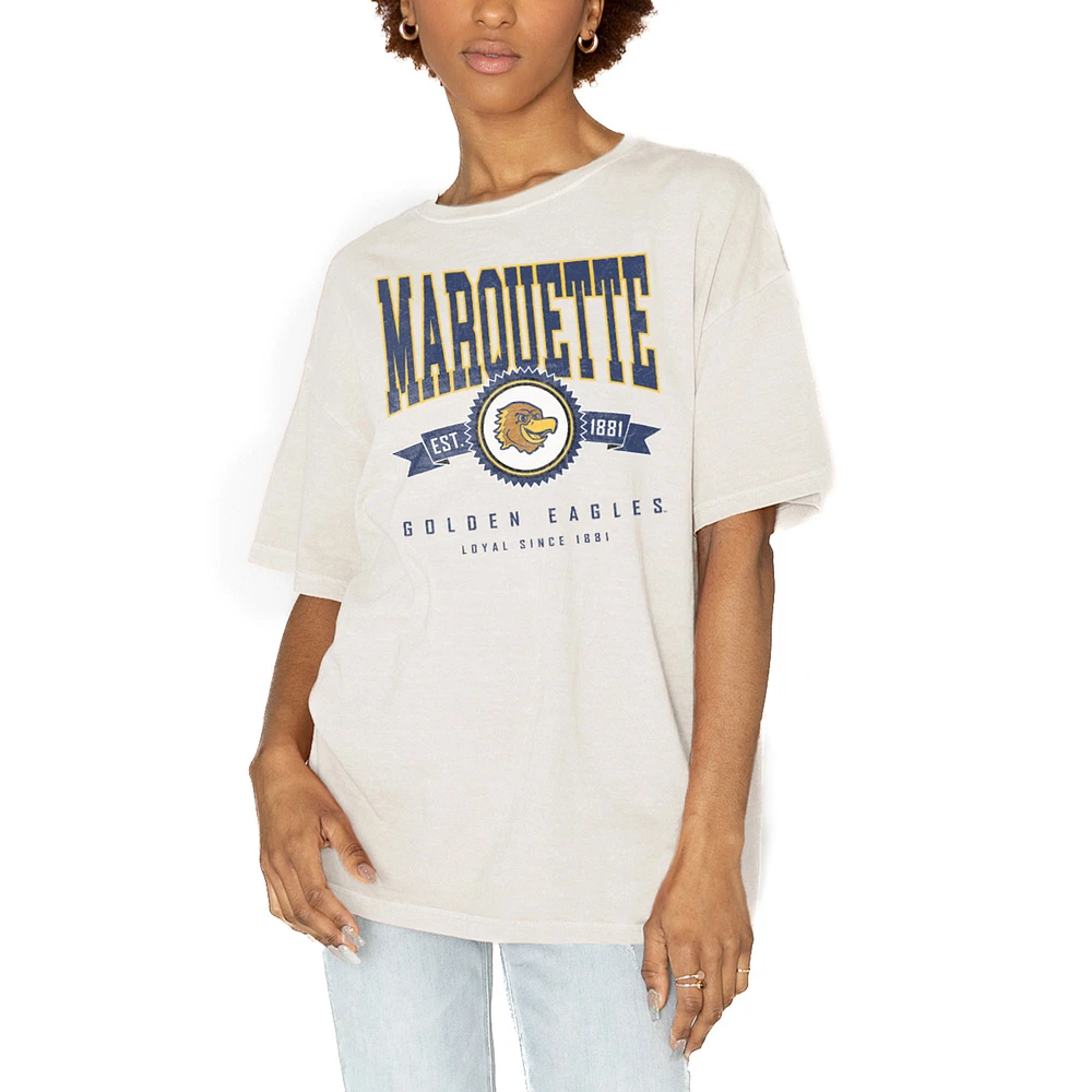 Women's Gameday Couture White Marquette Golden Eagles Get Goin' Oversized T-Shirt