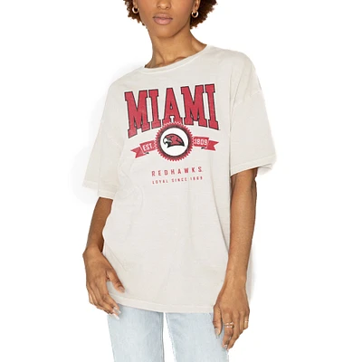 Women's Gameday Couture White Miami University RedHawks Get Goin' Oversized T-Shirt