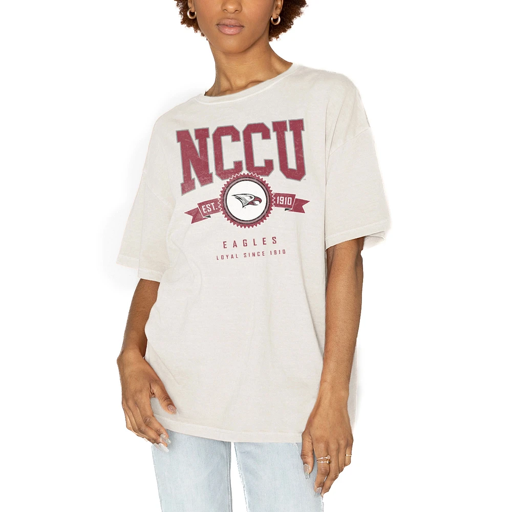 Women's Gameday Couture White North Carolina Central Eagles Get Goin' Oversized T-Shirt