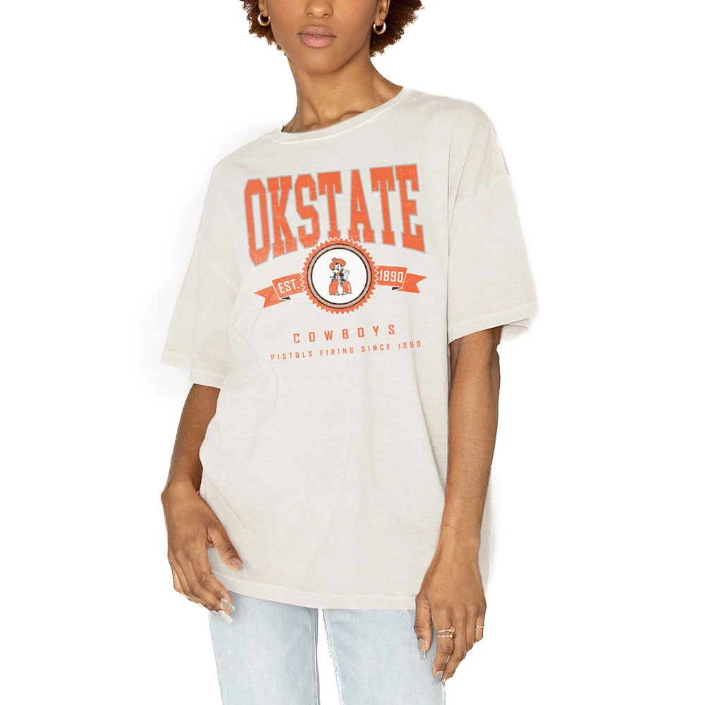 Women's Gameday Couture White Oklahoma State Cowboys Get Goin' Oversized T-Shirt