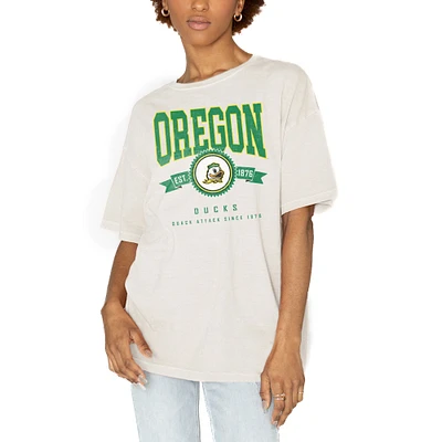 Women's Gameday Couture White Oregon Ducks Get Goin' Oversized T-Shirt
