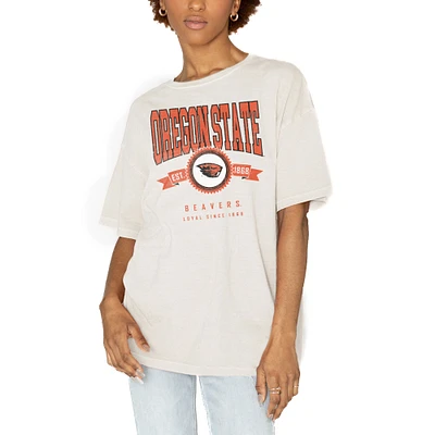 Women's Gameday Couture White Oregon State Beavers Get Goin' Oversized T-Shirt