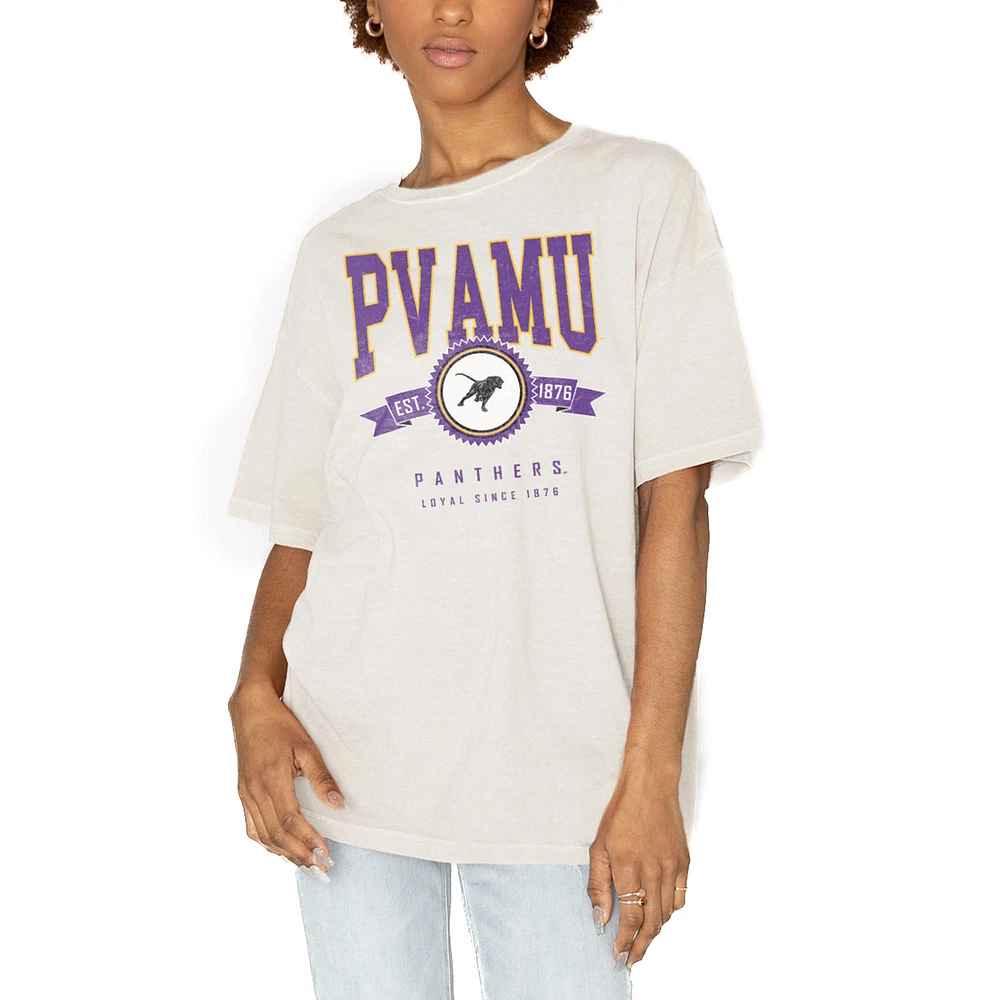 Women's Gameday Couture White Prairie View A&M Panthers Get Goin' Oversized T-Shirt