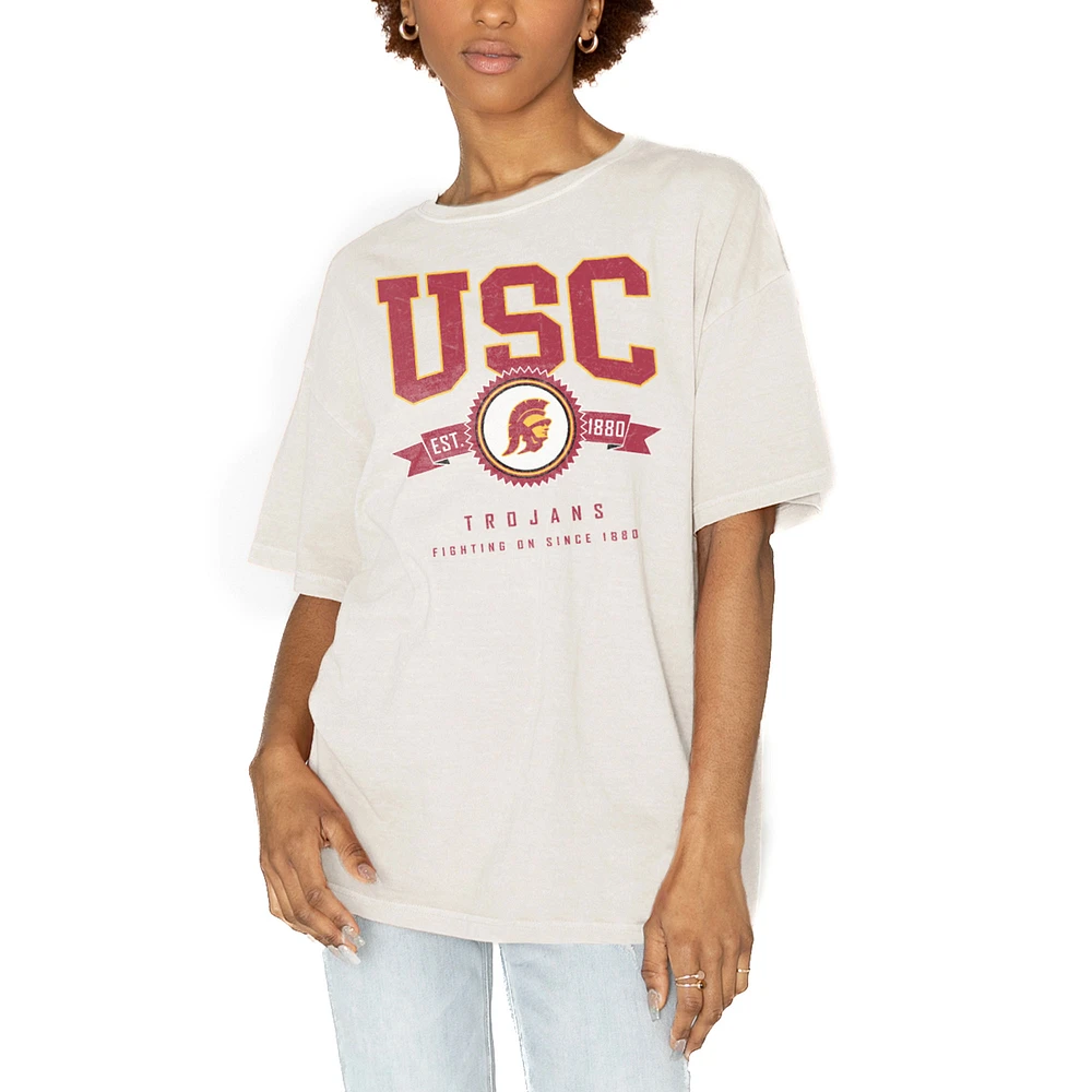 Women's Gameday Couture White USC Trojans Get Goin' Oversized T-Shirt