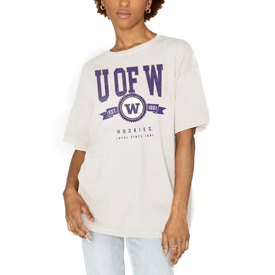 Women's Gameday Couture White Washington Huskies Get Goin' Oversized T-Shirt