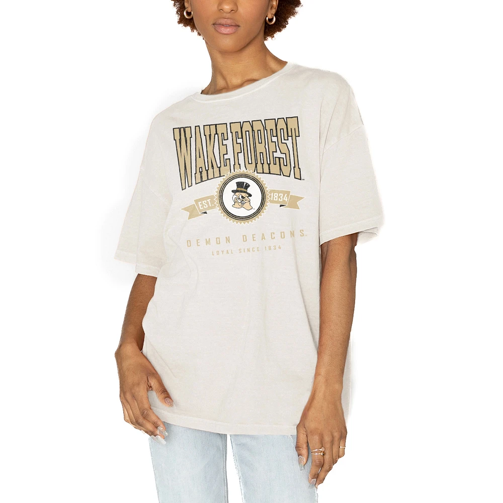 Women's Gameday Couture White Wake Forest Demon Deacons Get Goin' Oversized T-Shirt