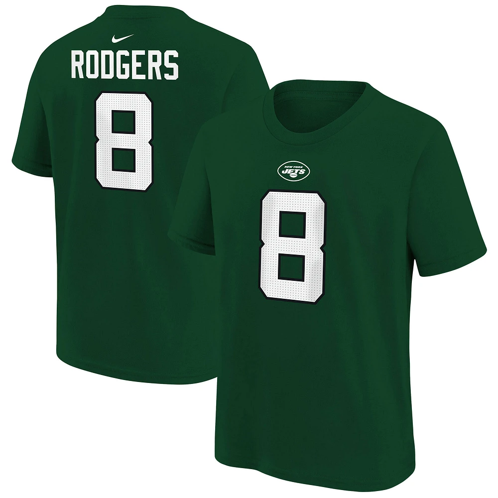 Youth Nike Aaron Rodgers New York Jets Player Name & Number T-Shirt