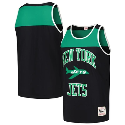Men's Mitchell & Ness Black/Green New York Jets Heritage Colorblock Tank Top