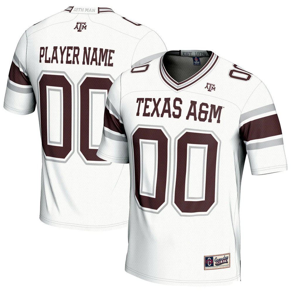 Men's GameDay Greats White Texas A&M Aggies NIL Pick-A-Player Football Jersey