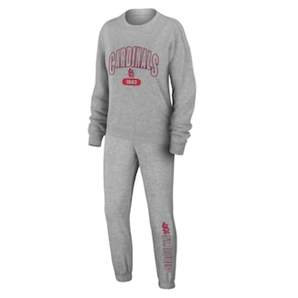 Women's WEAR by Erin Andrews Gray St. Louis Cardinals Knitted Lounge Set