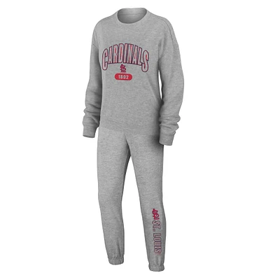 Women's WEAR by Erin Andrews Gray St. Louis Cardinals Knitted Lounge Set