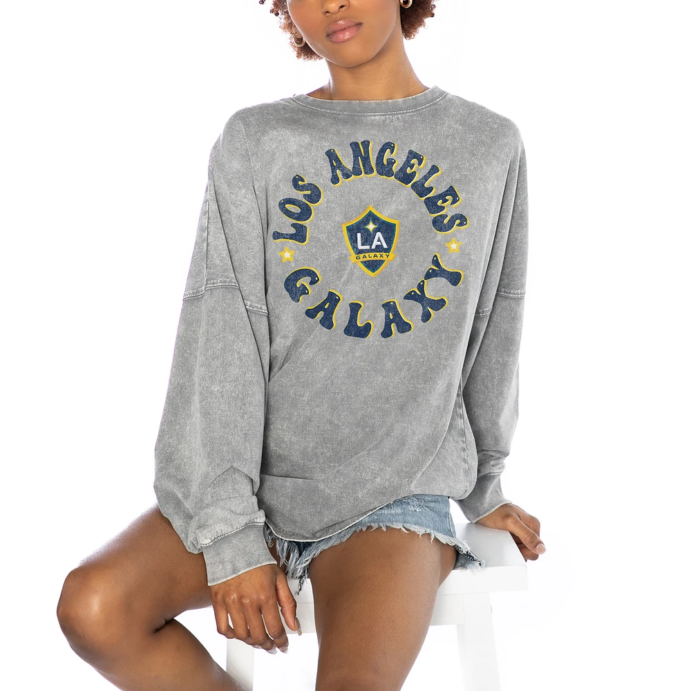 Women's Gameday Couture Gray LA Galaxy Faded Design Pullover Sweatshirt