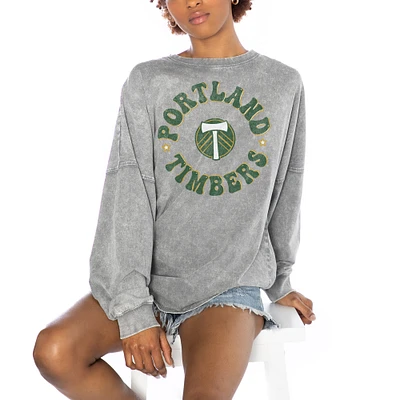 Women's Gameday Couture Gray Portland Timbers Faded Design Pullover Sweatshirt