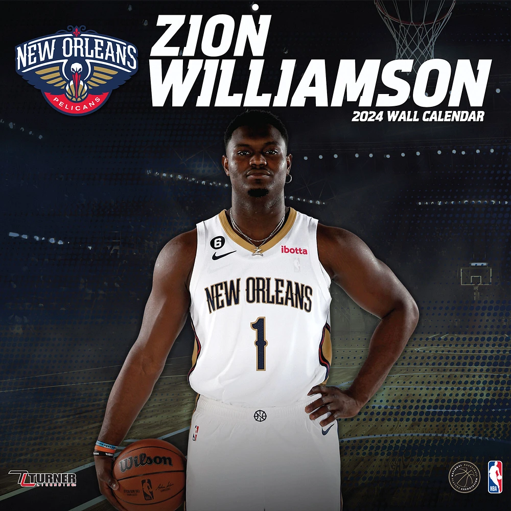 Zion Williamson New Orleans Pelicans 2024 12" x 12" Player Wall Calendar
