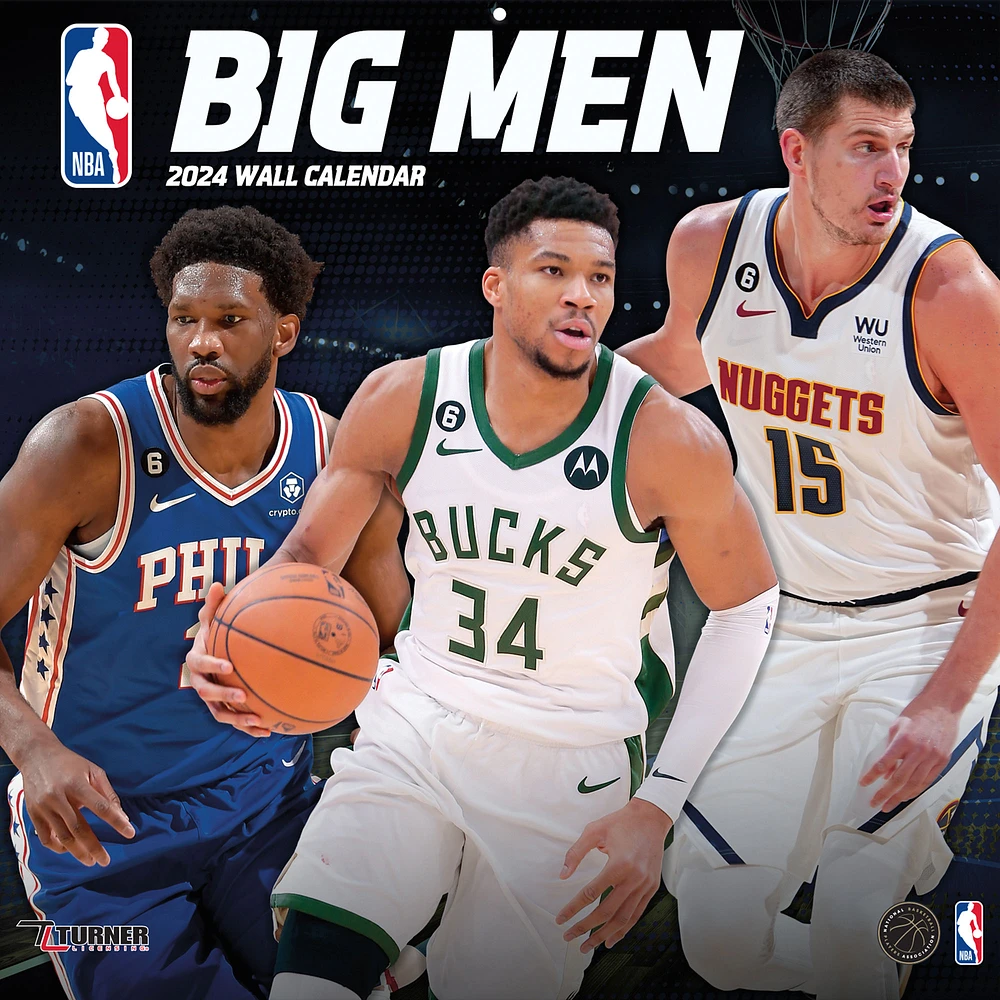 NBA 12" x 12" 2024 Big Men 16-Month Wall Calendar