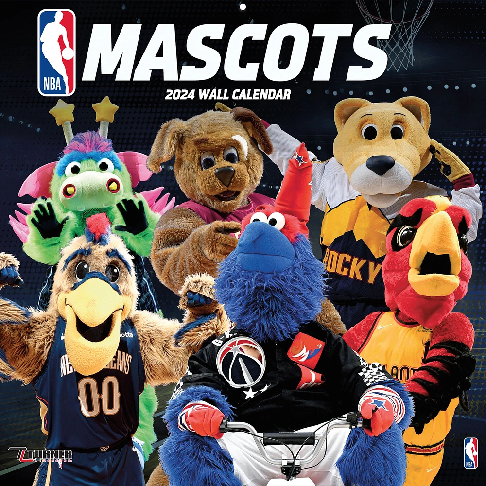 NBA 12" x 12" 2024 Mascots 16-Month Wall Calendar