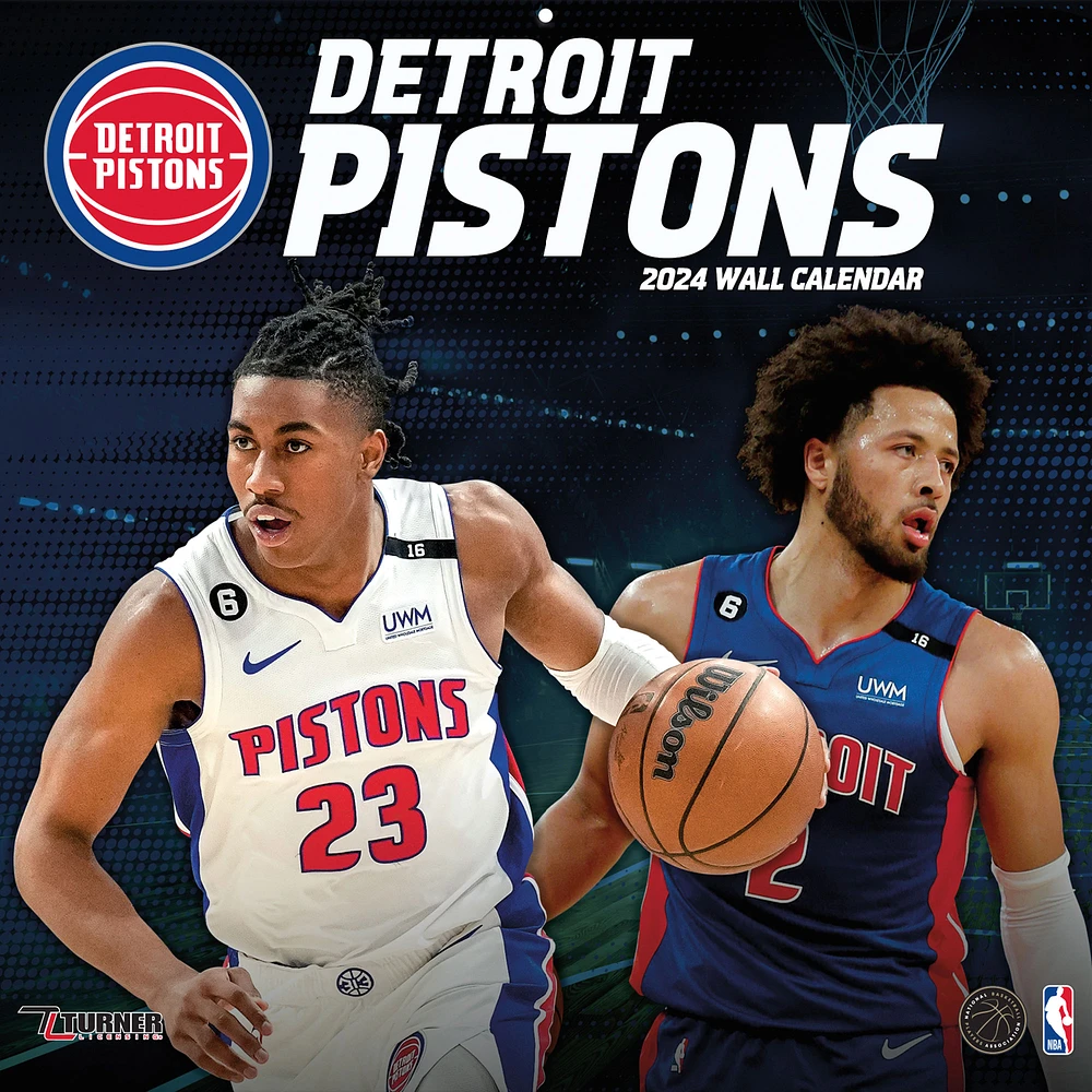 Detroit Pistons 2024 12'' x 12'' Team Wall Calendar