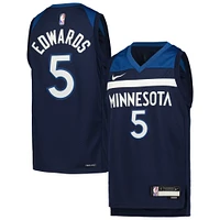 Youth Nike Anthony Edwards Navy Minnesota Timberwolves Swingman Jersey - Icon Edition