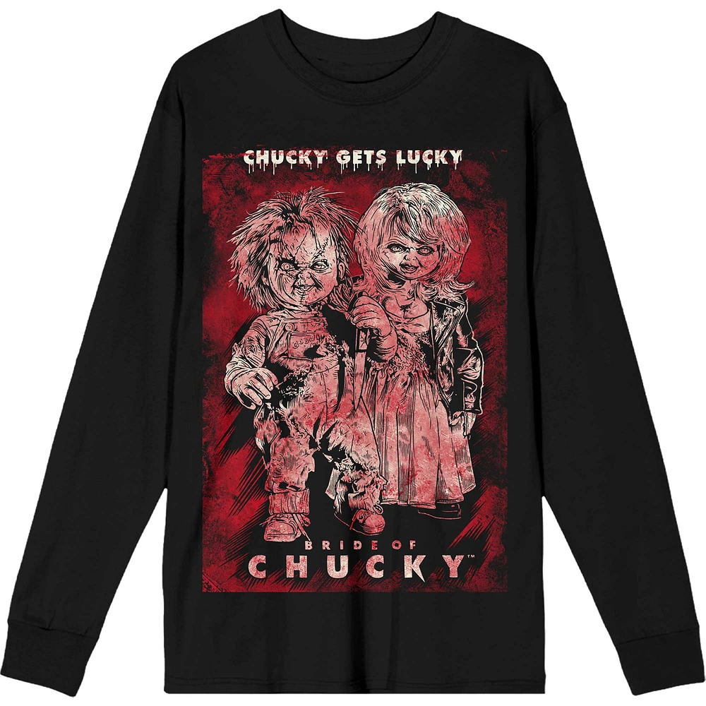 Unisex Black Chucky Graphic Long Sleeve T-Shirt