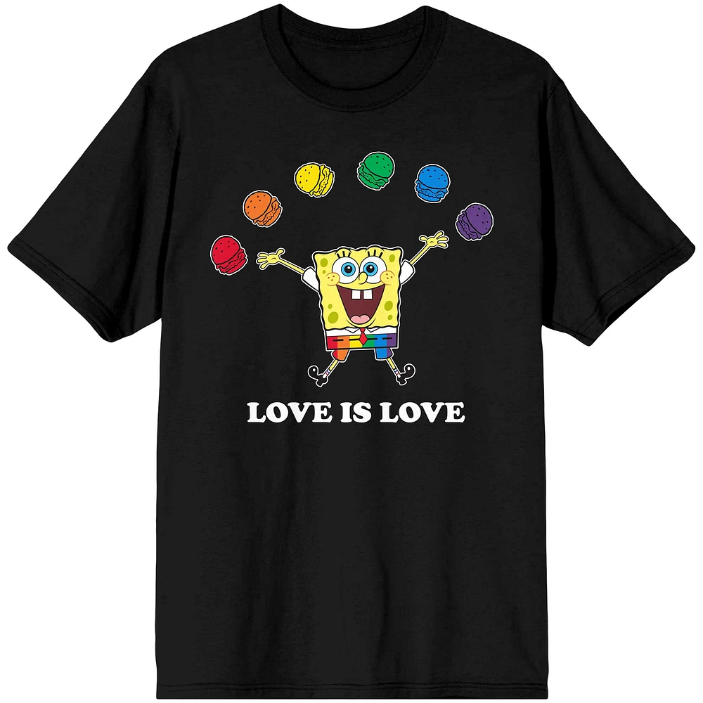 Unisex Black SpongeBob SquarePants Love is T-Shirt