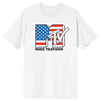 Unisex White MTV USA Logo T-Shirt