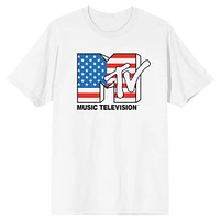 Unisex White MTV USA Logo T-Shirt