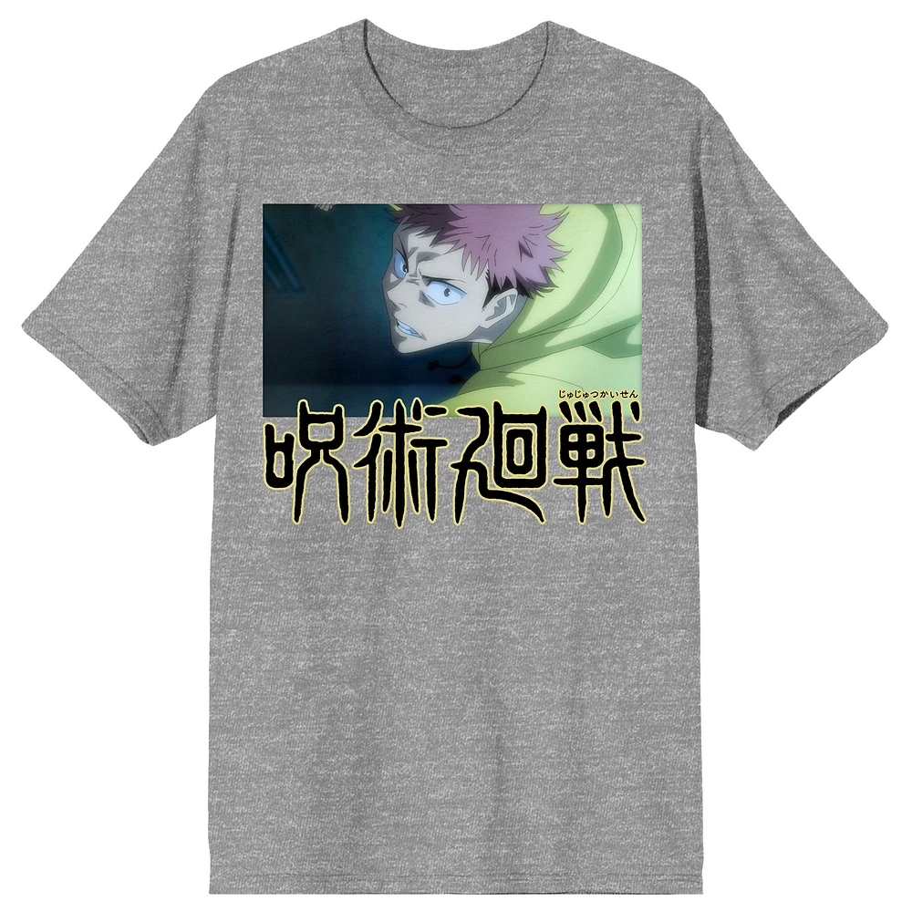 Unisex Heather Gray Jujutsu Kaisen Yuji Itadori T-Shirt