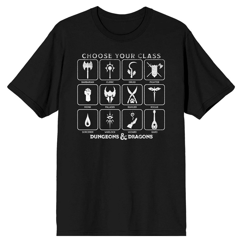 Unisex Black Dungeons & Dragons Choose Your Class T-Shirt